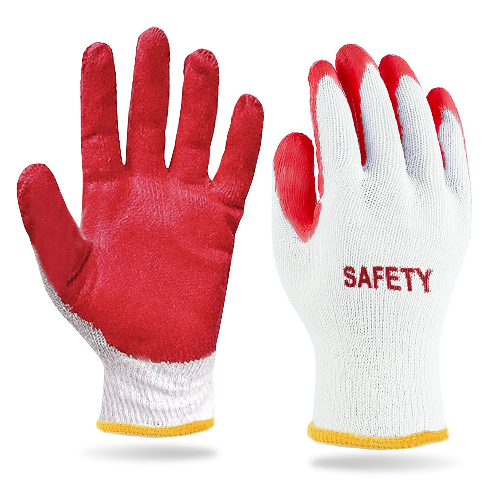 Red Latex Cotton Multi-Purpose Work Gloves