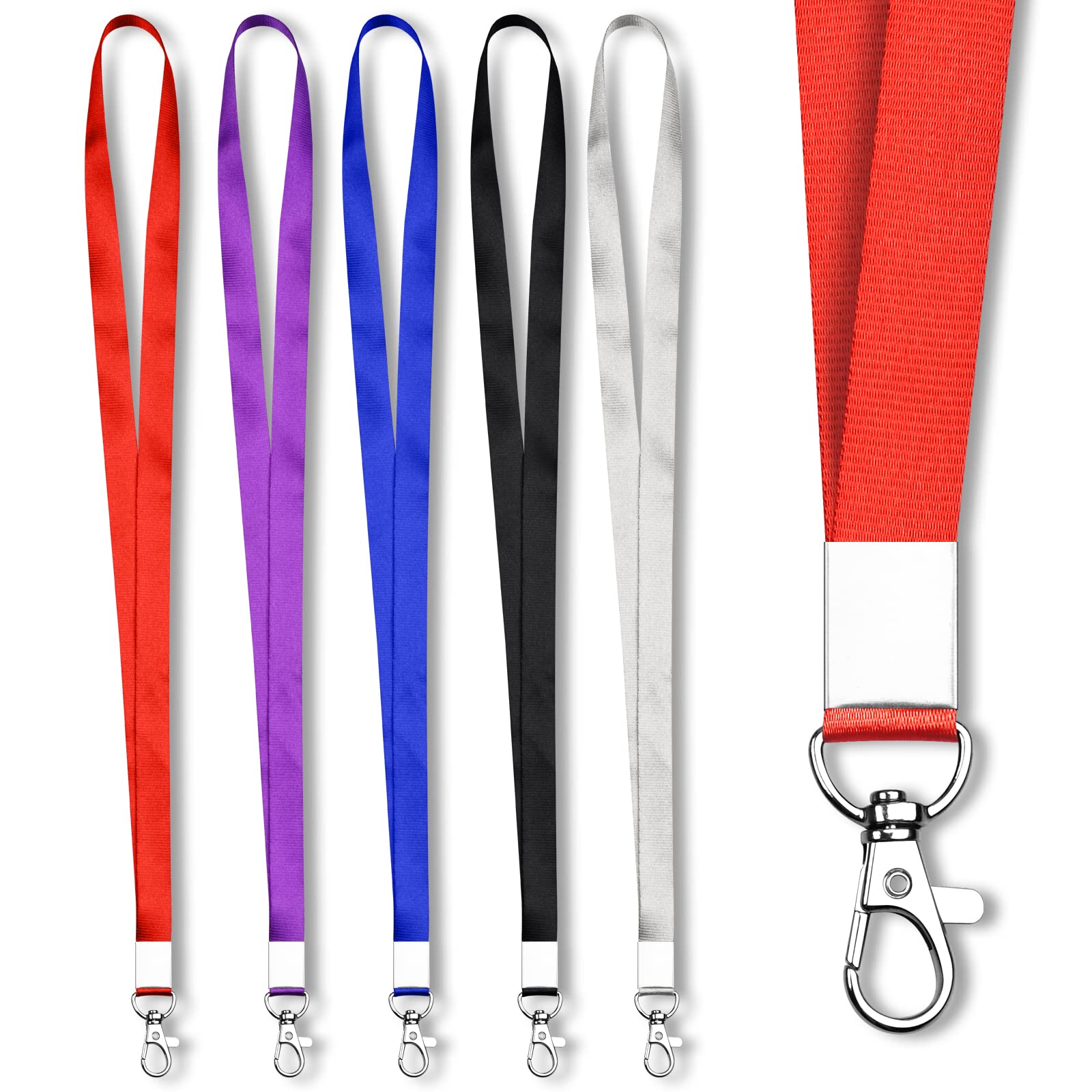 Colors Badge Lanyards with Clip for ID Badges & Keys, Premium Neck Lanyard Strap 